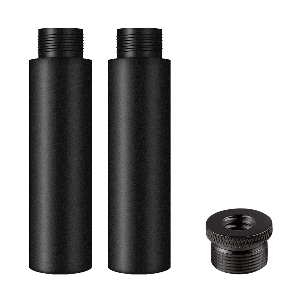 2Pcs Mic Stand Extension Tubes with 1Pc Metal Adapter Microphone