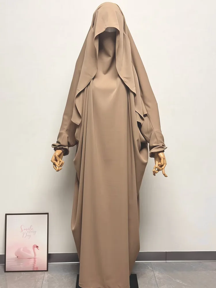 One Piece Prayer Outfit Muslim Women Prayer Garment Abaya Overhead Robe Hijab Dress Dress Scarf Hajj Islamic Clothes