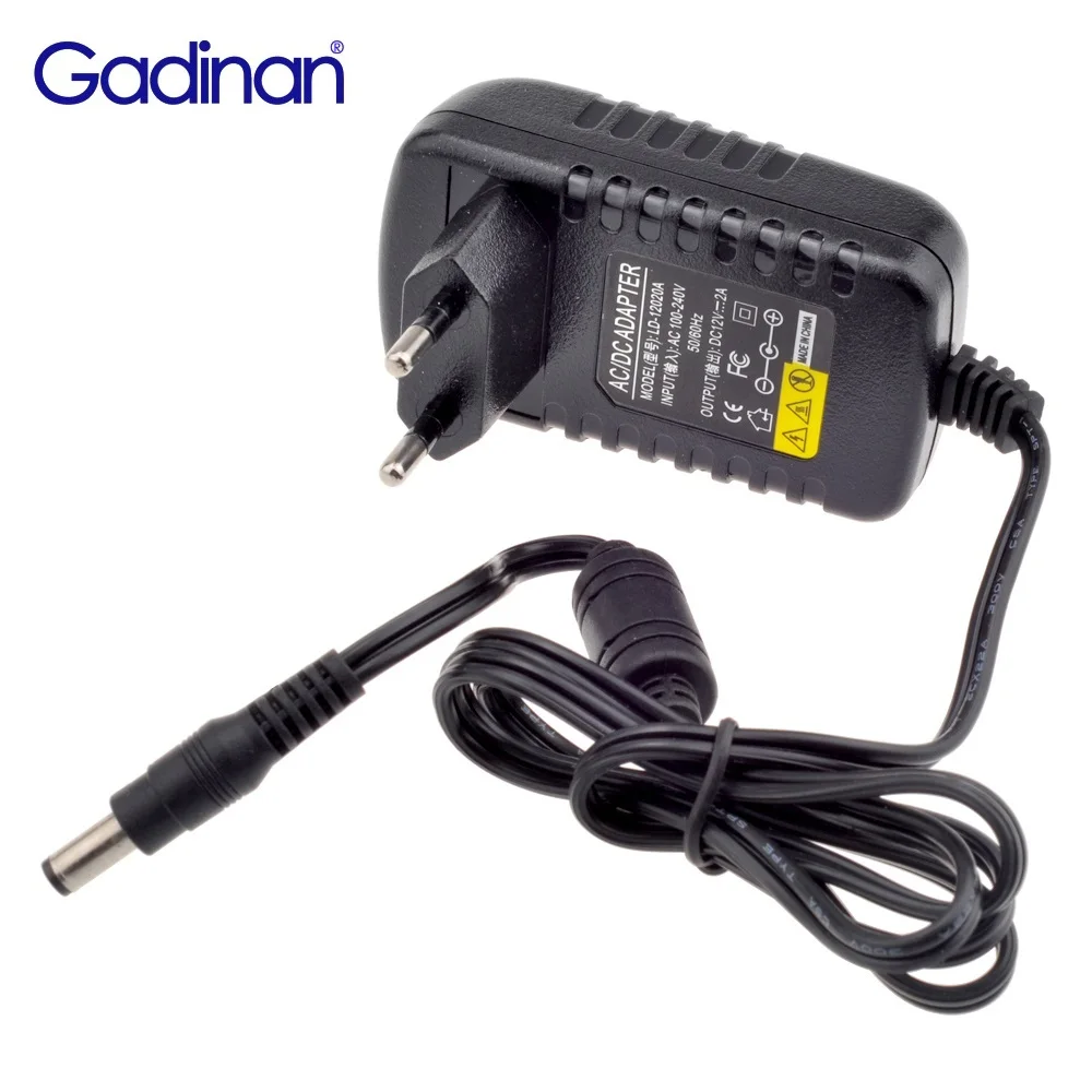 

Gadinan DC 12V 2A 2000mA Power Supply EU UK AU US Converter Adapter 12V 2A AC 100V-240V for CCTV IP Camera Plug 5.5mm x 2.1mm