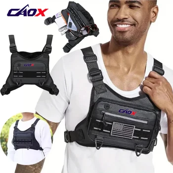 Borsa da petto da esterno per uomo Custodia frontale per gilet da corsa Supporto per telefono Zaino sportivo tattico Zaino da campeggio per pesca escursionismo