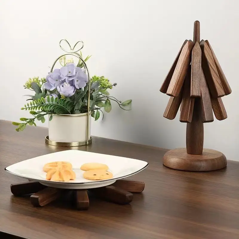 

Wooden Trivets for Hot Dishes Insulation Pad, Tree Shape Trivet Set, Coaster for Teapot Hot Pots