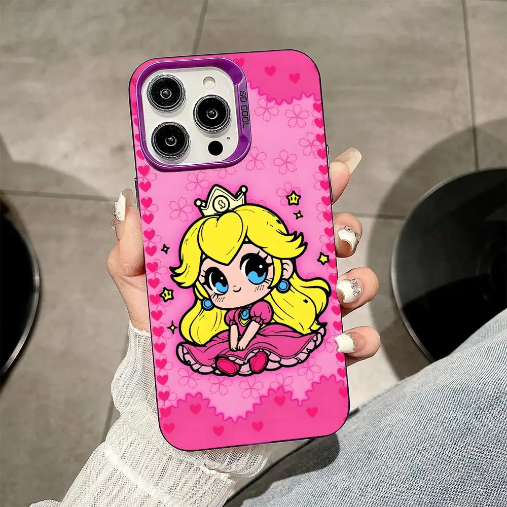 Anime Princess Peach Purple Translucent Mobile Phone Case Cover