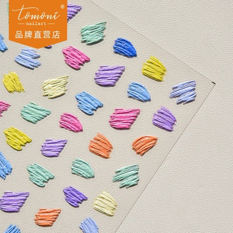 

[Meow.Sensei] Tomoni Embossed Nail Stickers Popular Retro Nail Sticker Factory Wholesale Japanese Color Brush Pen 3685