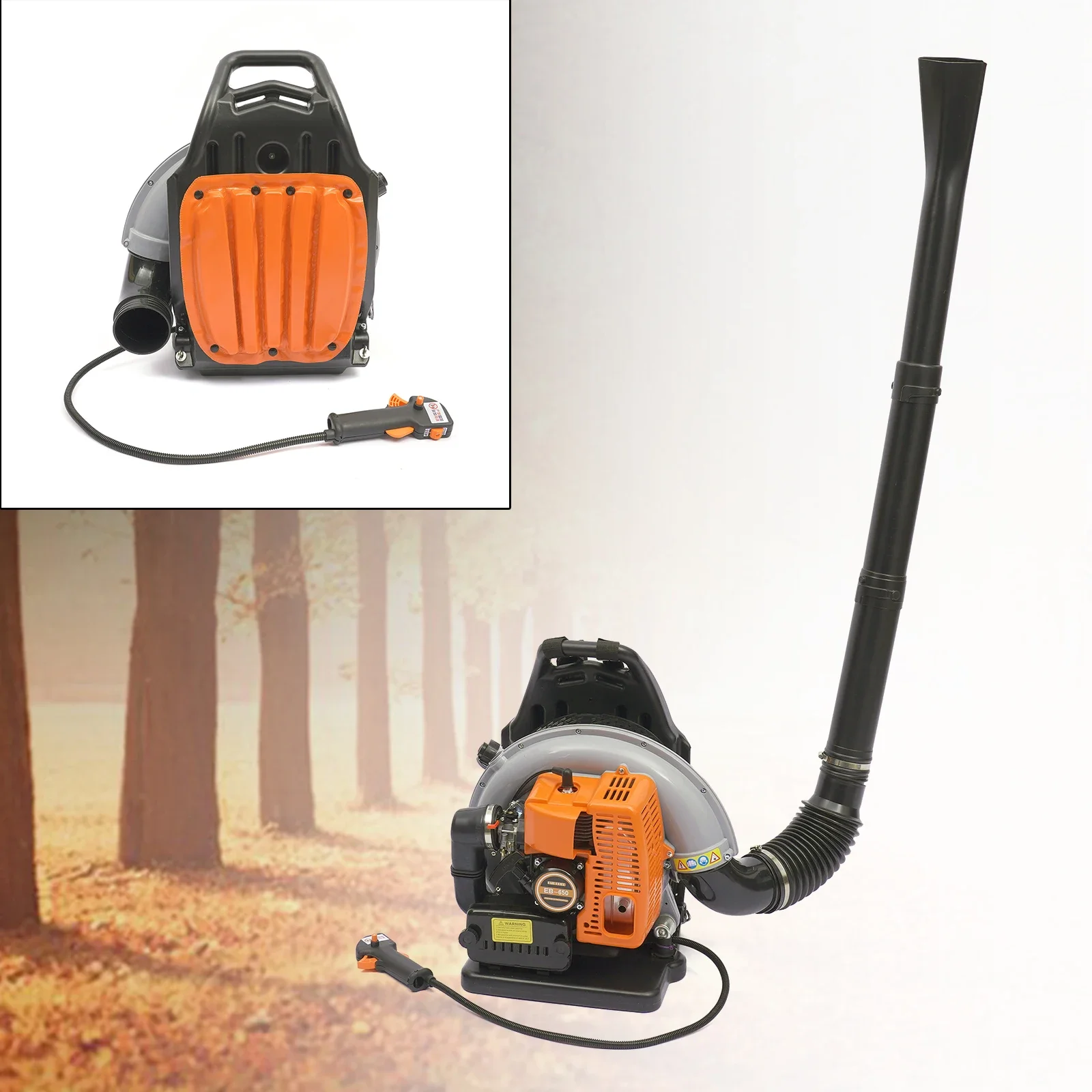 For 2-Stroke 65CC Gas Commercial Backpack Leaf Blower Powered Snow Blower Outdoor Yard Garden Grass Clean 4