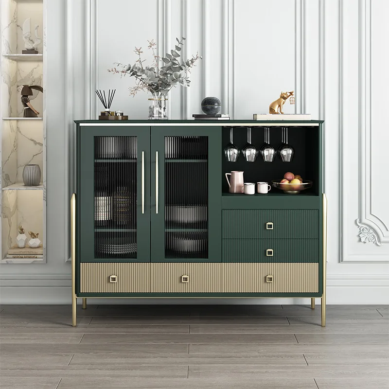 

Italian light luxury sideboard, solid wood tea cabinet, restaurant sideboard, multi-functional storage cabinet, wine cabinet, mi