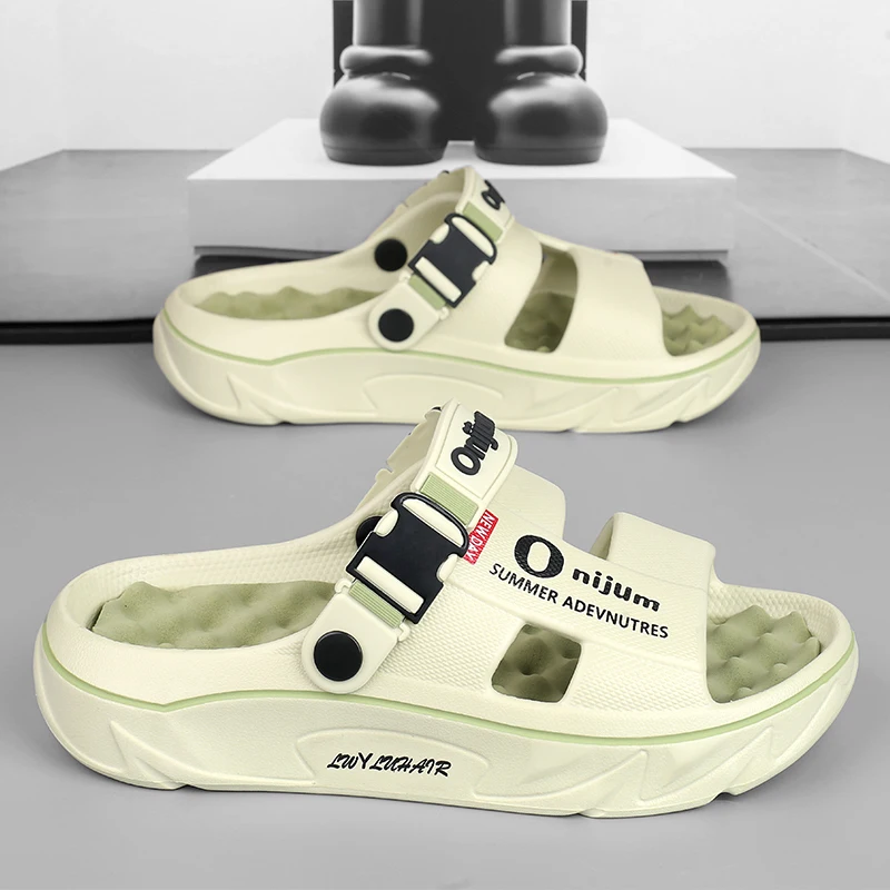 Men Slippers Summer Beach Sandals Women Outdoor Orginal Slides Lightweight EVA Design Soft Breathable Fashion Unisex Platform — view 2