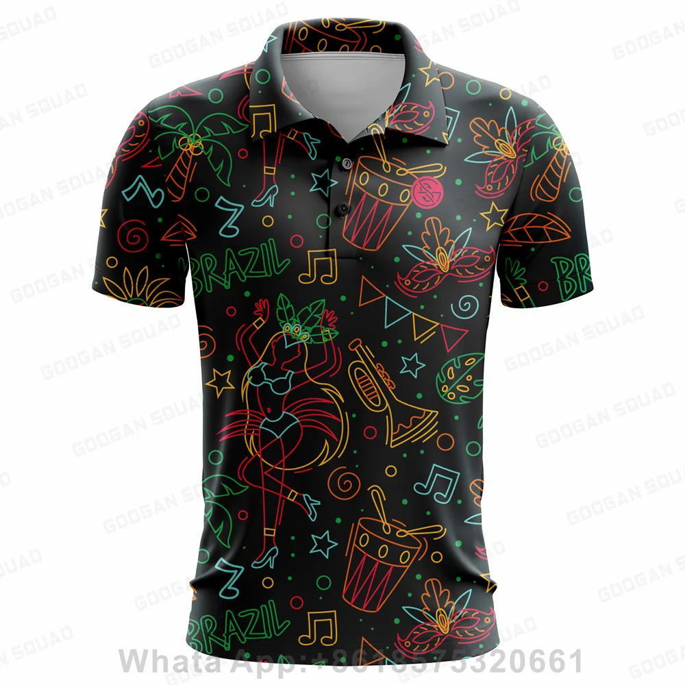 Googan Squad Summer Men Polo Shirt Casual Fashion Short Sleeve Quick Dry Fishing Golf T-shirt Tops Clothing Plus Size