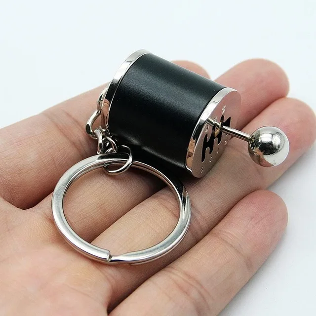Metal Keyring Creative Car Shifter Keychain Six-Speed Gear Stick Knob Gearbox Model Key Antistress Adults New Fidget Toys 2
