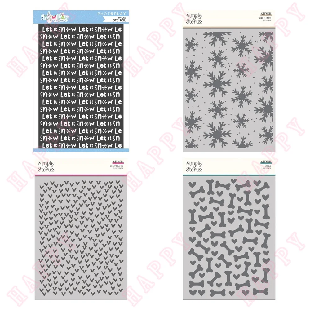 Stencil Di Plastica Vintage Winter Pet Shoppe Dog Bones Diary Scrapbooking Album Fotografico Decorazione Artigianato Incisione Modello Di Goffratura