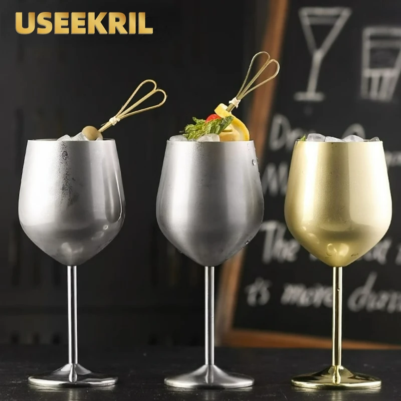 Whiskey Glass Glass Drinkware 1/2/4Pcs Stainless Steel Red Wine Glasses