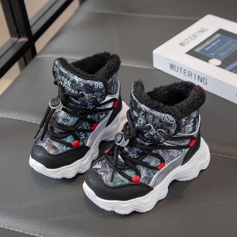 2025 Children Casual Cotton Boots for Girls Boys Winter New Faashion Korean Style Soft Bottom Anti-slippery Versatile Warm Shoes