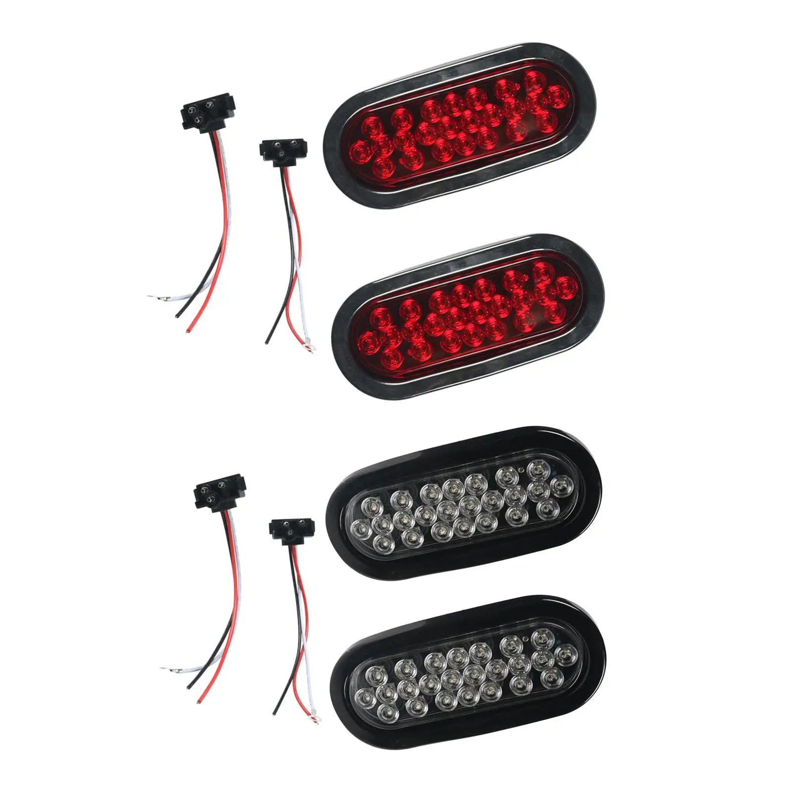 일반 타원형 LED 트레일러 후미등, 설치 용이, 4.8W 직접 교체, IP68 방수, 역방향 백업 트레일러 조명, 2 개
