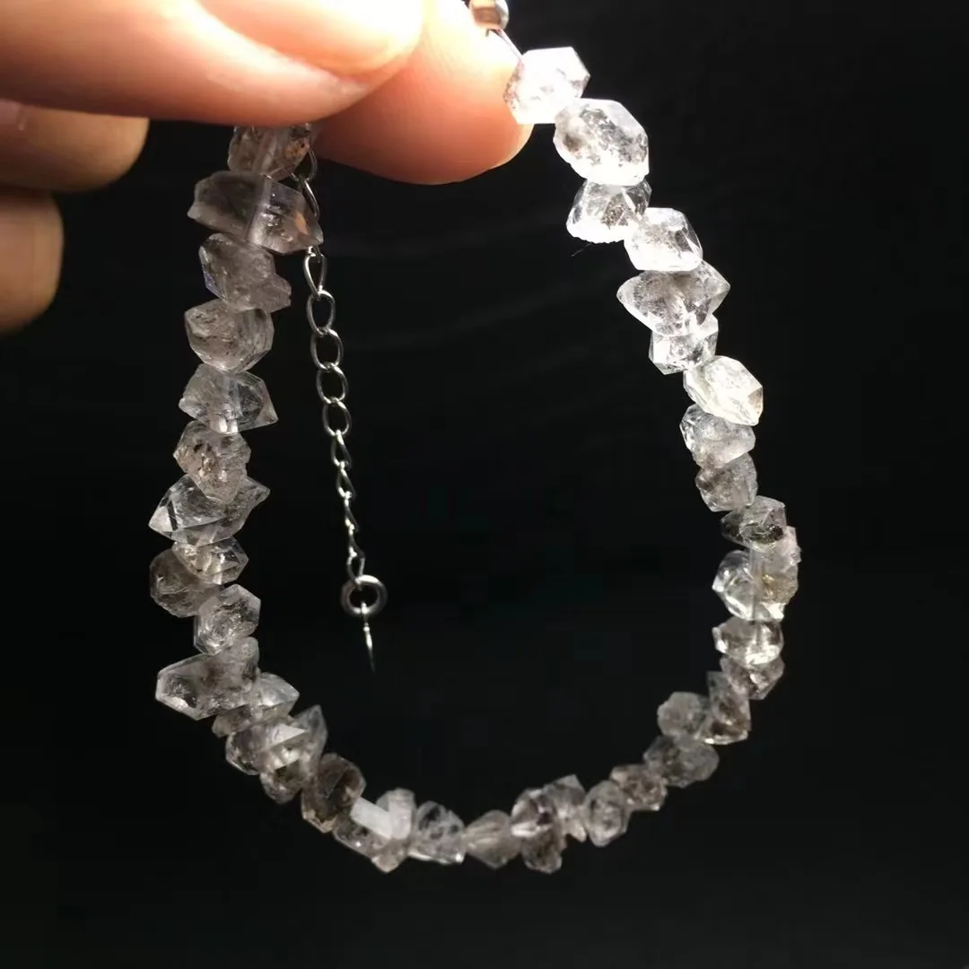

High Quality Hot Sale Natural Herkimer Diamond Crystal Healing Bracelet With Rough Gemstone Fashion Jewelry Gift