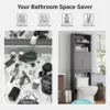 Over The Toilet Storage Cabinet, Bathroom Shelf Organizer with Anti-Tip Device Small Freestanding Space Saver, Black 5