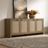 TV Stand for Living Room Rattan Entertainment Center for Bedroom with 4 Rattan Cabinets Farmhouse Television Stands 6