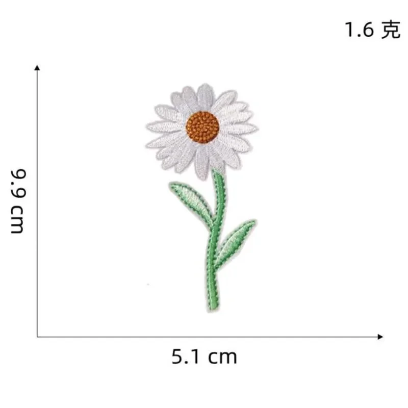 남녀공용 DIY 자수 꽃 패치, 벌 해바라기, 의류 패치 다리미, DIY 원단, 무료 배송