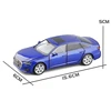 1/32 Audi A6 Quattro Toy Car Model JKM Diecast Alloy Miniature Sound & Light Free Wheels Collection Gift For Children Boys Kid 4
