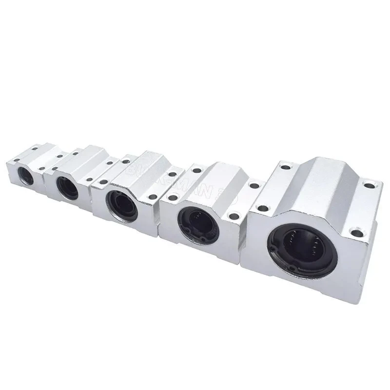 4 Pezzi Supporti Guida Lineari SK16 In Alluminio Per Albero Da 16 Mm - Staffe Per Binario Rotondo Per Macchine Utensili E CNC