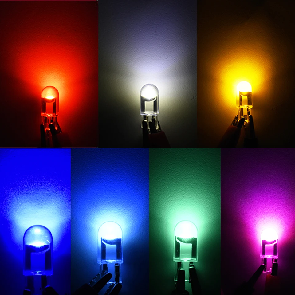 10x Bright White COB Glass Car Light Bulbs - 6000K LED License Plate & Dome Lights