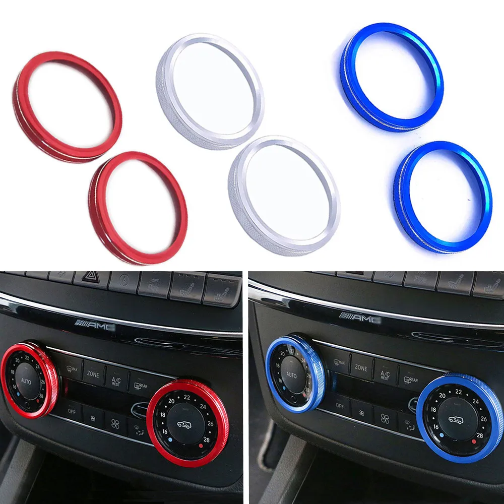 Car Air Conditioner Control Switch Knob Button Trim Cover Sticker for Mercedes-Benz C  GLS GLK CLS SLC W204 X166 W218
