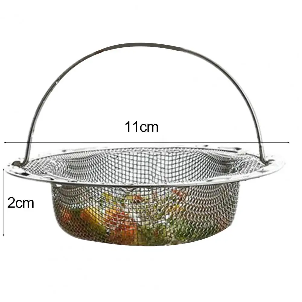 11*2cm Stainless Steel Sink Strainer With Handle Kitchen Sink Stopper Strainer Mesh Sink Sewer Filter Catcher Household Supplies