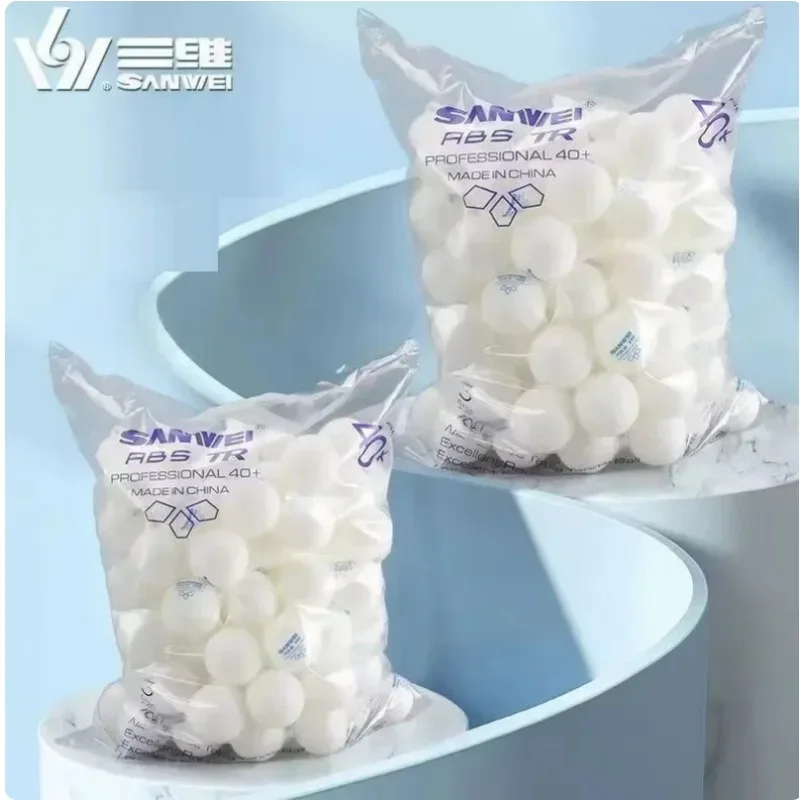 SANWEI-Ping Pong Ball New 3-Star TR ABS Material Professional 40 + Training 100PCs table tennis balls