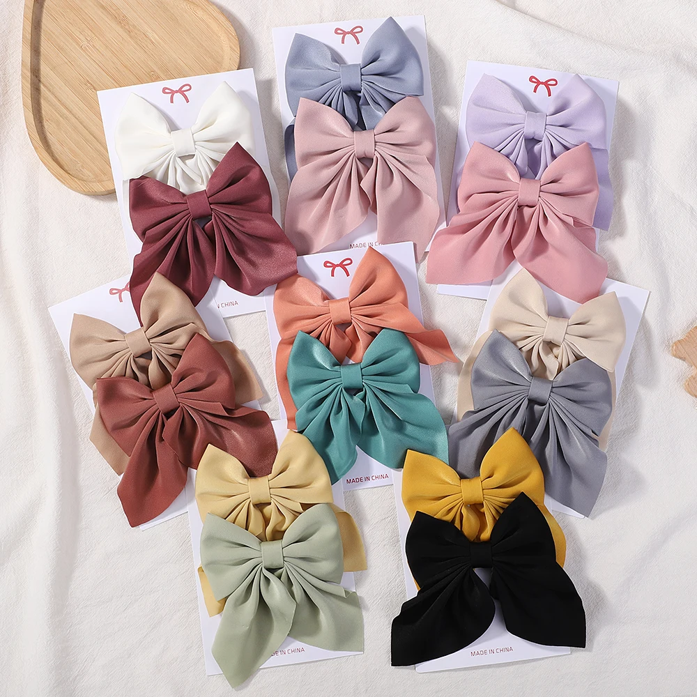 RAINBOW BOWS 2 Teile/los Ripsband Haarschleifen Boutique Haarspange für Mädchen Haarklammern Neue Kopfbedeckung Kinder Haarschmuck Geschenk