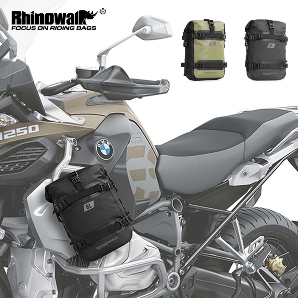 Rhinowalk Motorcycle Bumper Bag 6L Waterproof Frame Crash Bar Bumper Pack Multifunctional Motor Fuel Tank Bag Back Seat Side