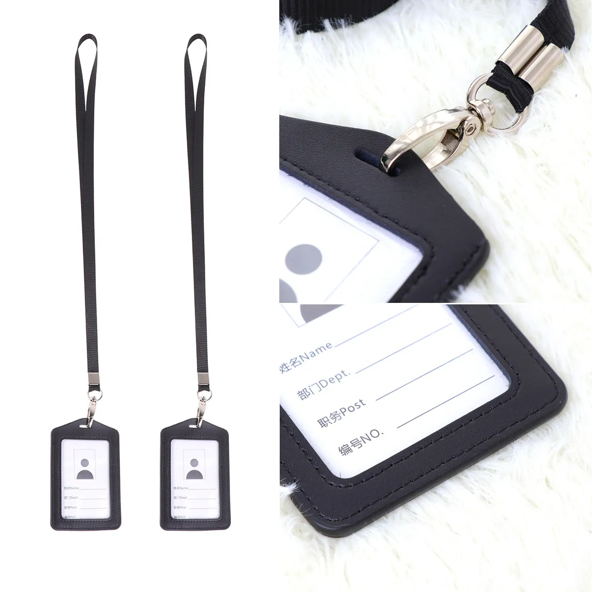 2Pcs 소프트 터치 ID 배지 홀더 방수 안전하게 이름표 ID 카드 여권 여행 사무실 학교 사용에 적합