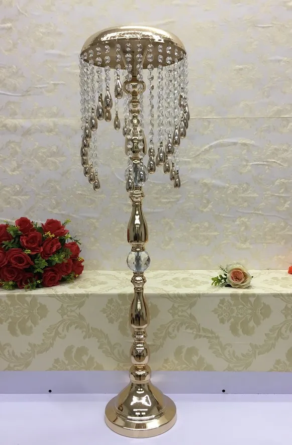 

10 PCS Metal Candle Holders Crystals Wedding Table Candelabra Centerpiece Delicate Wind Chimes Type Decoration Candlestick