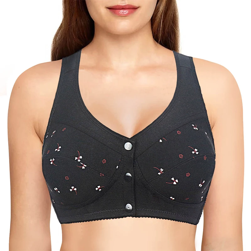 Bra For Women Wire Free Bra Cotton Underwear Front Closure Brassiere Women's Lingerie Large Bust 48 50 52 B C Cup