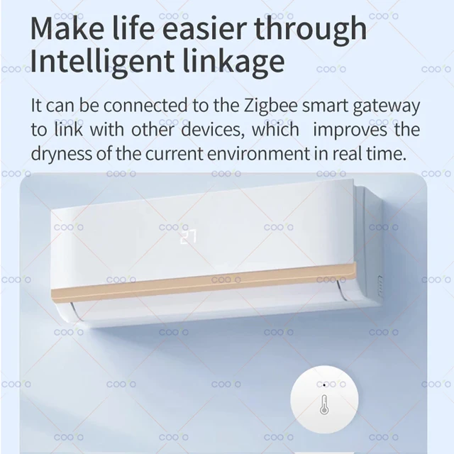 Tuya ZigBee Mini Temperature Humidity Sensor Smart Home Remote Monitor Works with Gateway Alexa Google Home Voice App Control 6
