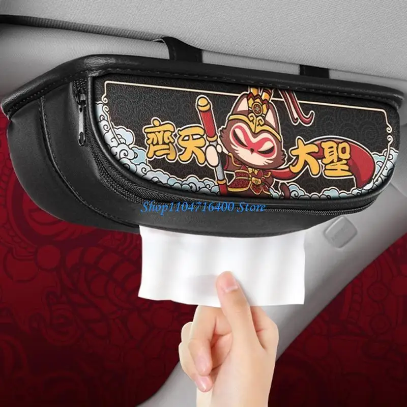 y1gd Auto-Taschentuchbox-Abdeckung für Sonnenblende, Papierserviette, Aufbewahrung, Dachfenster hinten – Detail 9