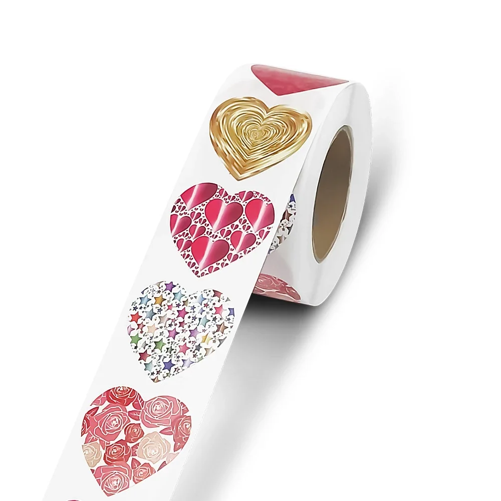 Colorful Heart-shaped Stickers For Valentine's Day Baking Packaging Sealing Decorative