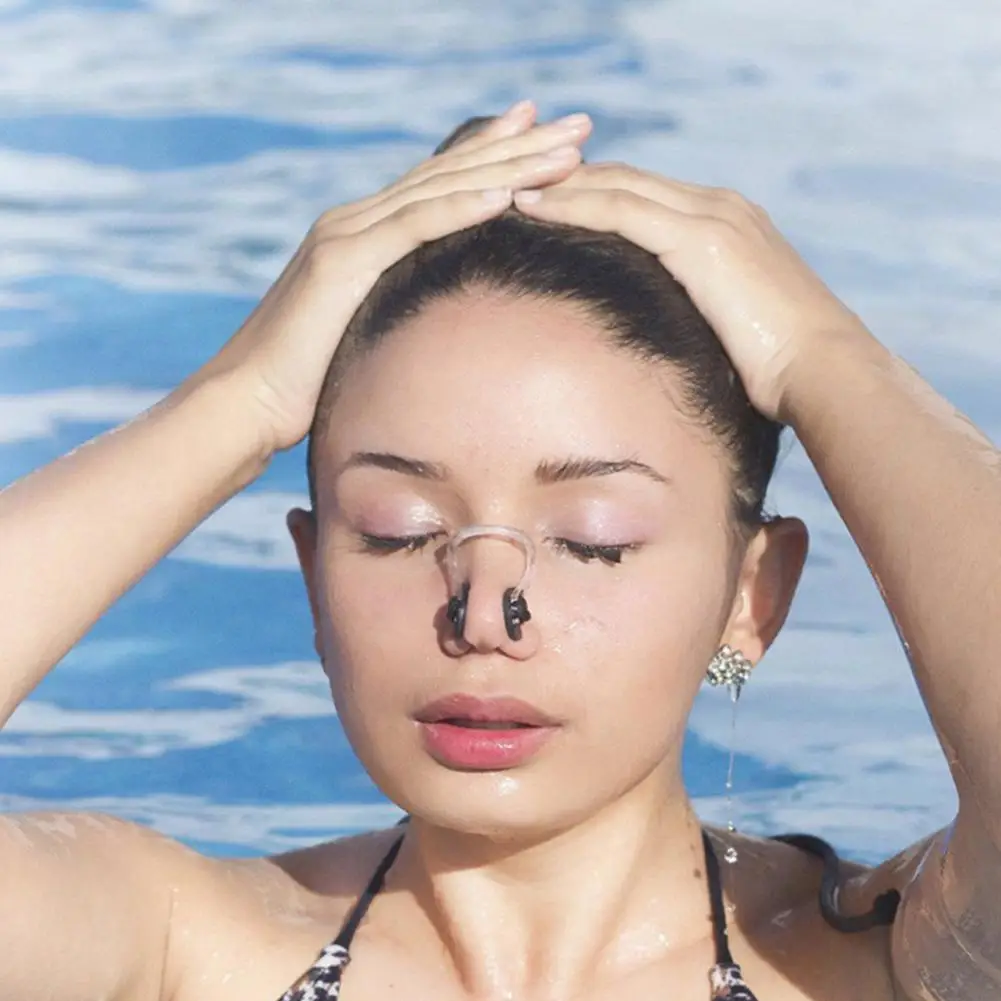 Weicher Silikon-Nasen clip wieder verwendbarer wasserdichter Schwimm nasen clip Surf-Nasen stecker für Erwachsene Kinder Pool zubehör Zubehör – Detail 20
