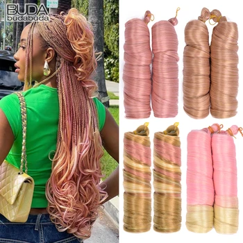 Loose Wave Braiding Hair Synthetic Spiral Curls Crochet Hair Extensions Pre Stretched French Curls Ombre Braids Hair For Women 1