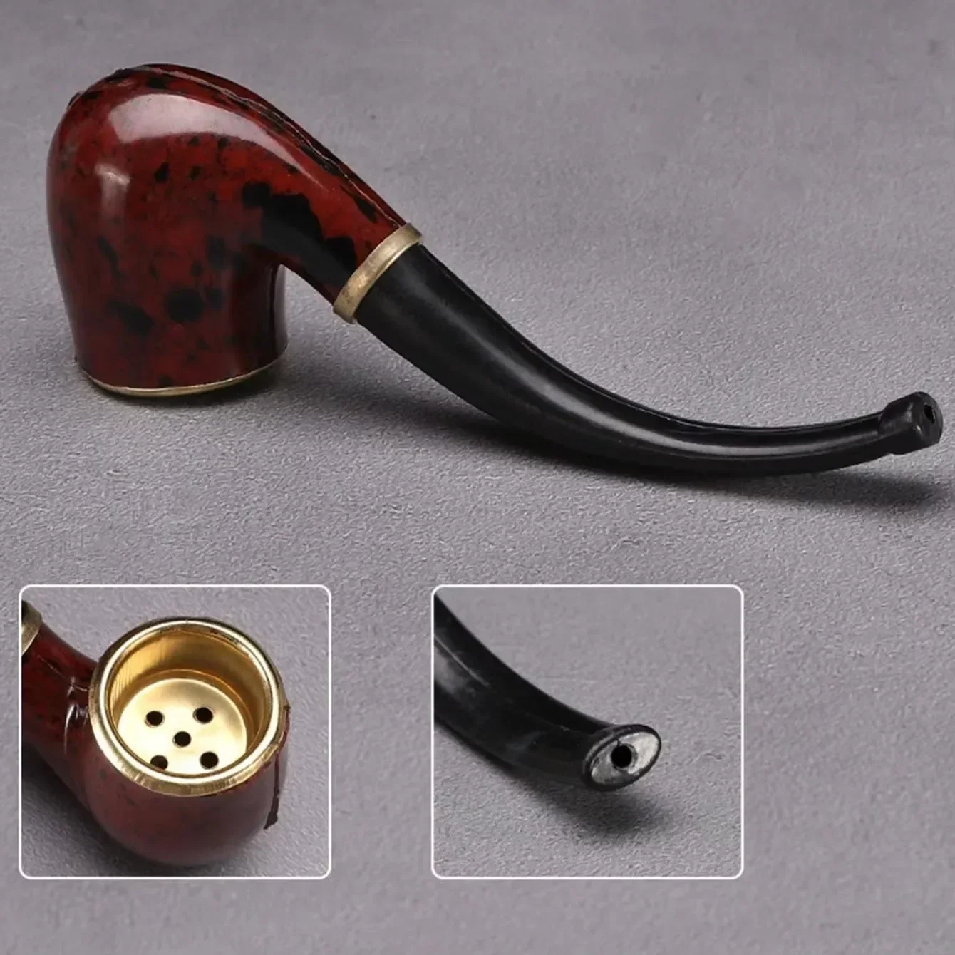 Resin Pipe Retro Handheld Smoking Pipe Cigarette Accessories