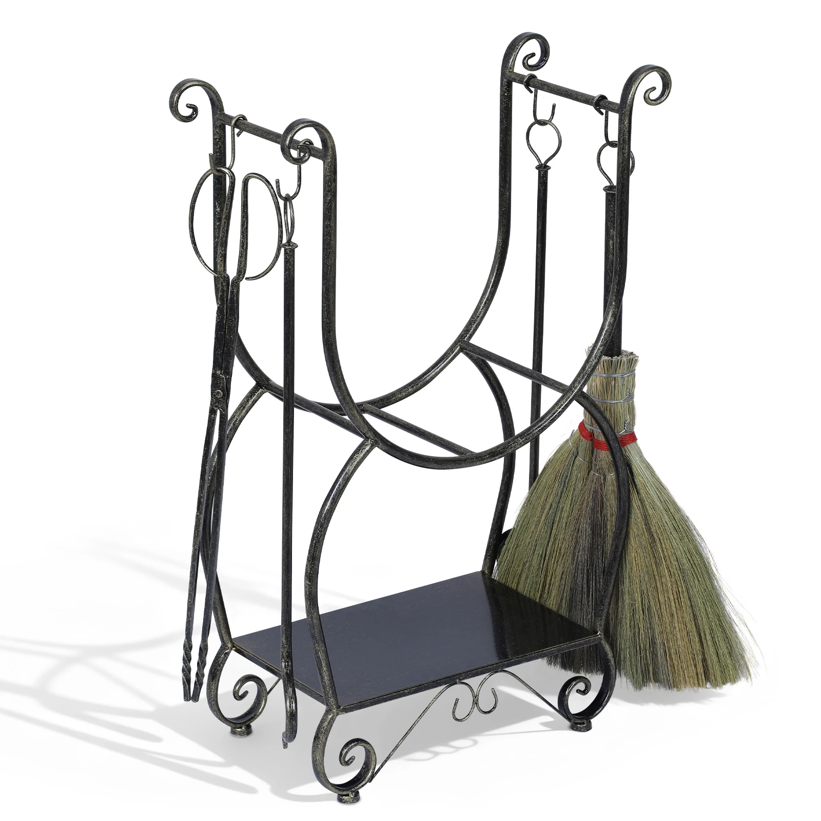 Metal Firewood Rack Set with Tools for Fireplaces