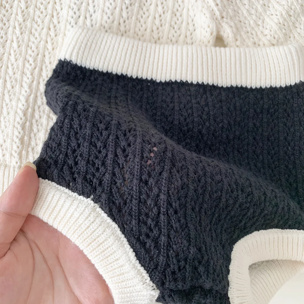 2024 Baby Mädchen Strick pullover Kleidung Sets niedlichen neuen Baby Neugeborenen Kleidung Set Kleinkind Strick pullover und Shorts 2 Stück Strick Outfit – Detail 16
