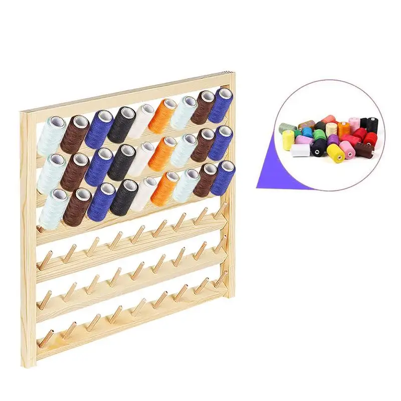 48/54 Spool Sewing Thread Holder Rack Wood Sewing Thread Stand