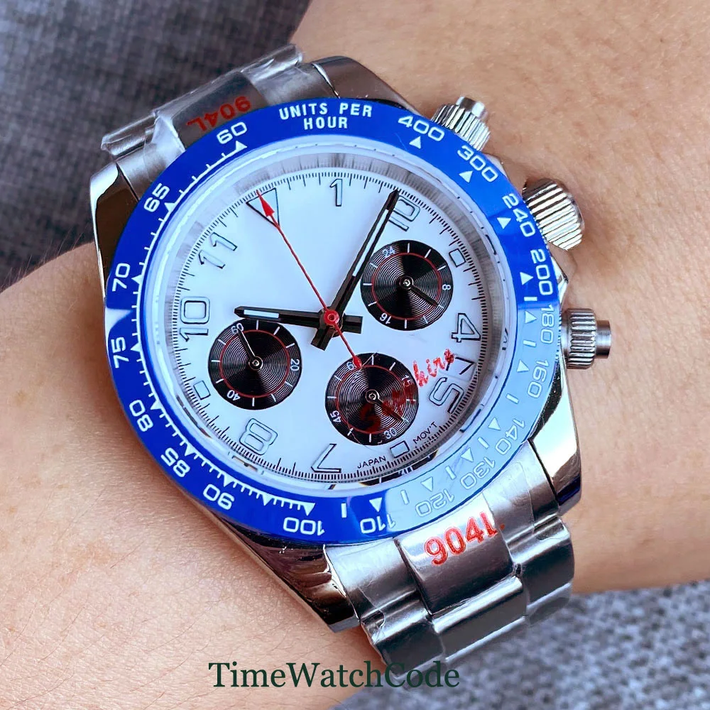 Tandorio-男性用ラバーストラップ付き39mm時計,クォーツムーブメント