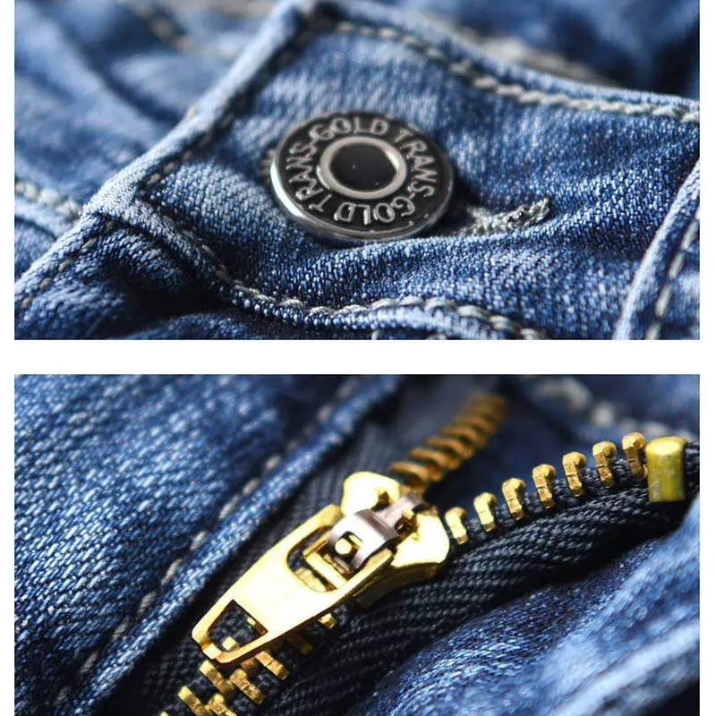 Streetwear Skinny Ripped Hole Jeans For High Waist Vintage Blue Pencil Denim Pants Korean Capris Slim Cowboy Trousers Women's