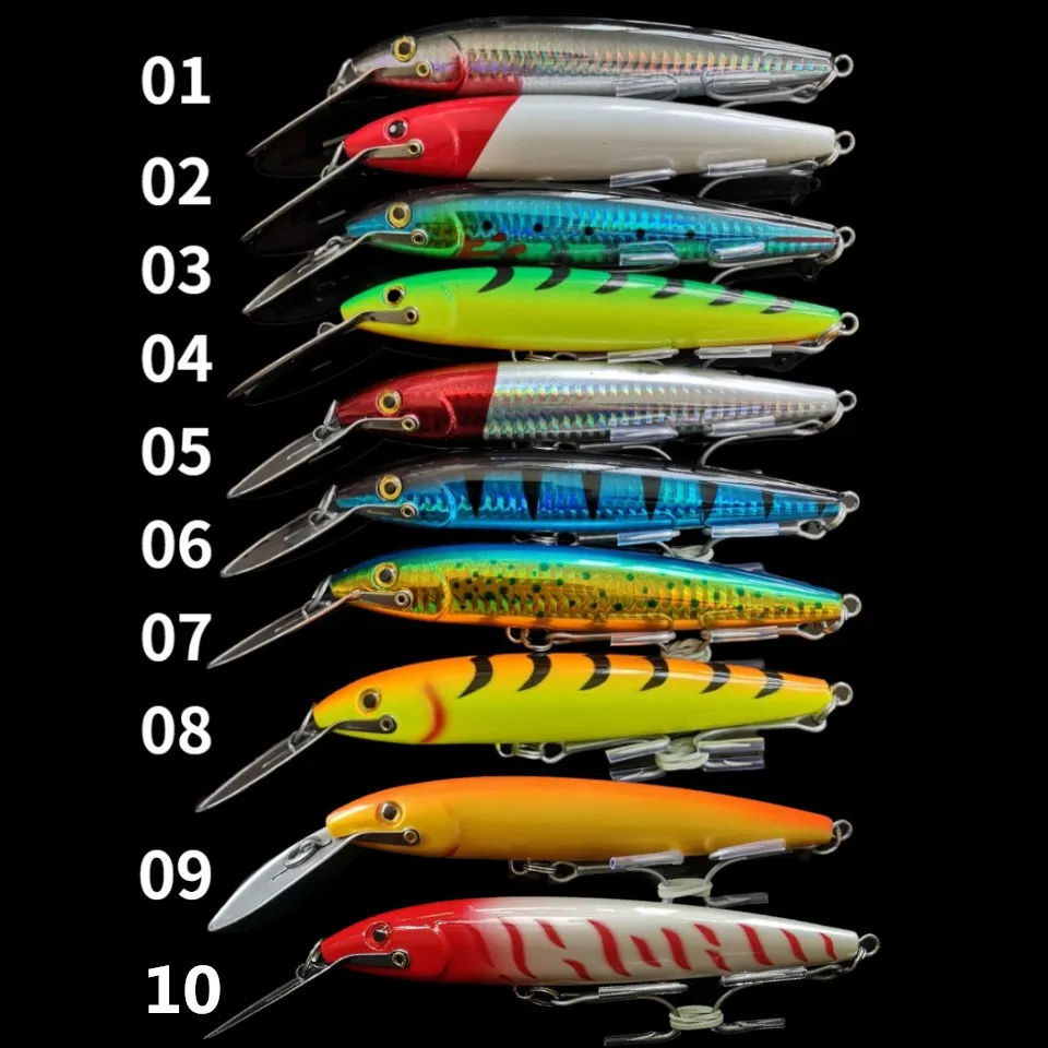 SWOLFY Metall zunge minnow angeln locken 32,5g/130mm big minnow Trolling Thunfisch Angeln Lockt 3D eys Künstliche köder – Detail 1