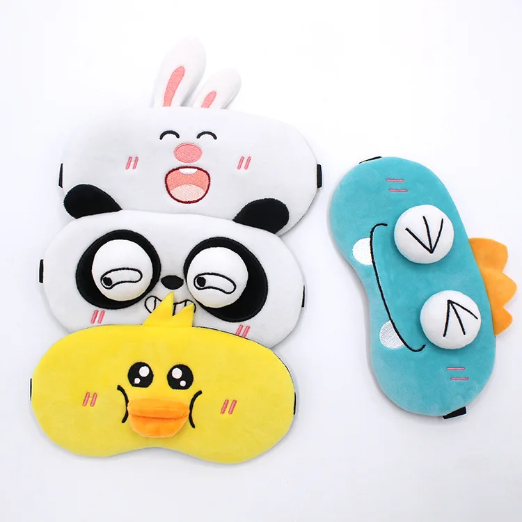 Plush Sleep Mask Cute Blindfold Eye Band Aid Cover Night Dream Mask Cotton Bandage Women Men For Sleeing Relax