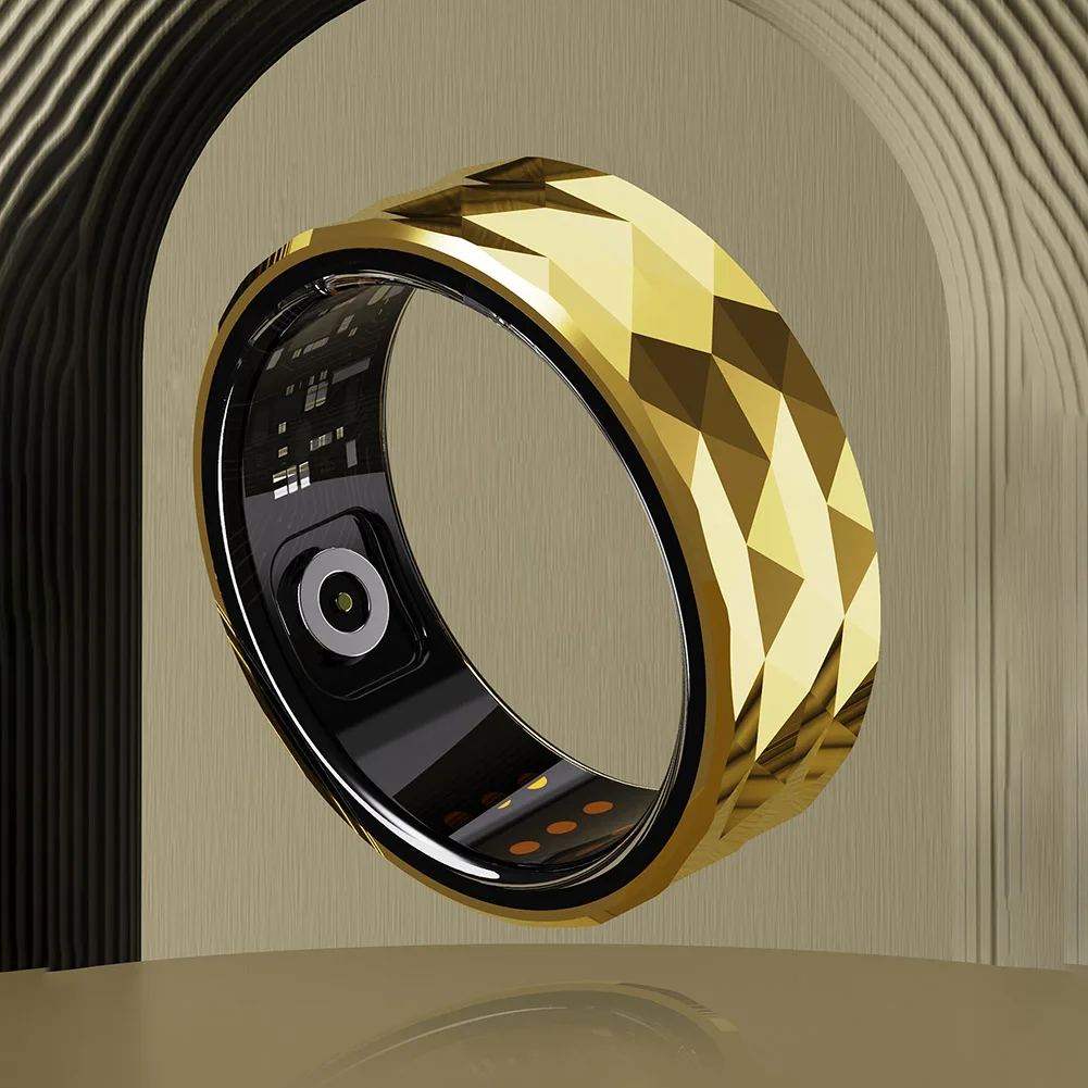 R12M Smart Ring IP68 Waterproof Health Monitor Blood Oxygen Heart Rate Sleep Monitor Step Distance Calorie Counter for Men Women