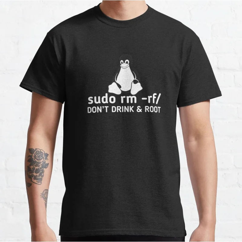 Sudo Don't Drink & Root Geschenk T-Shirt Lustiges Sysadmin Command Engineer T-Shirt für Software-Entwickler große Tops Erwachsenen-T-Shirt