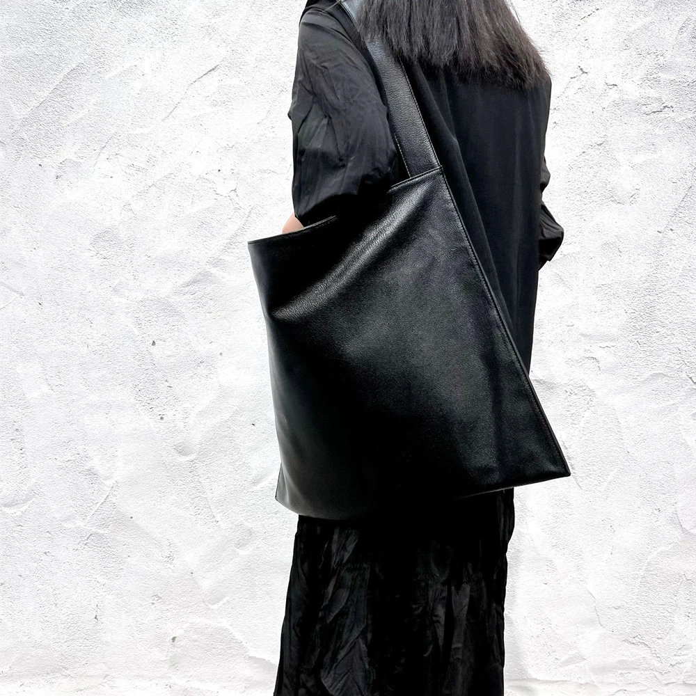 

Personal Genuine Leather Shoulder Bag for Woman Cool Design 100% Natural Cow Skin Bucket Tote Shoulder Packs Big Capacity BAG