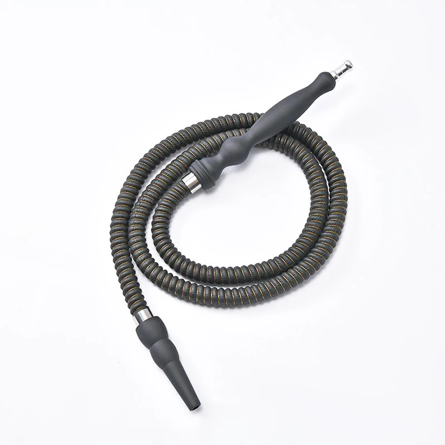1.5M Rubber Handle Hookah Hose with Metal Tip Leather Wrapped Shisha Narguile Sheesha Chicha Cachimbas Hookahs Hose Mouthpiece 6