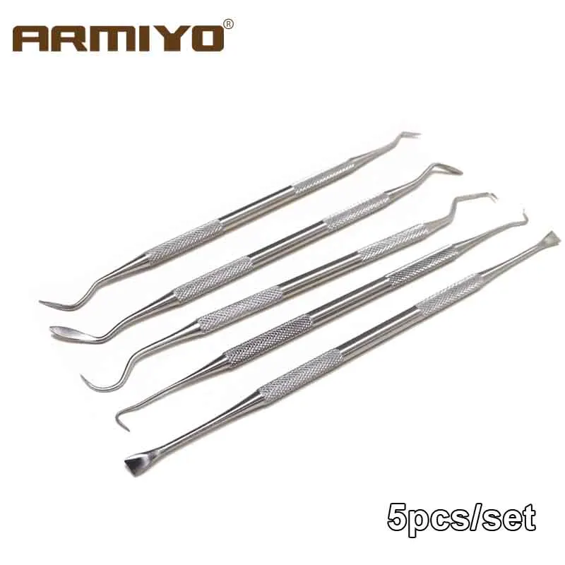 Armiyo Edelstahl Double Ended Pick Set Pipeline Carbon Deposit Entfernung Mundhöhle Zahnseide Zahnstein Reinigung Kit Solide Werkzeug – Detail 10