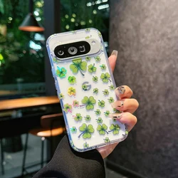 Electroplated Multi - Leaf Flower Pattern Shockproof Phone Case - Clear PC + TPU Cover - Pixel 10 (F1)